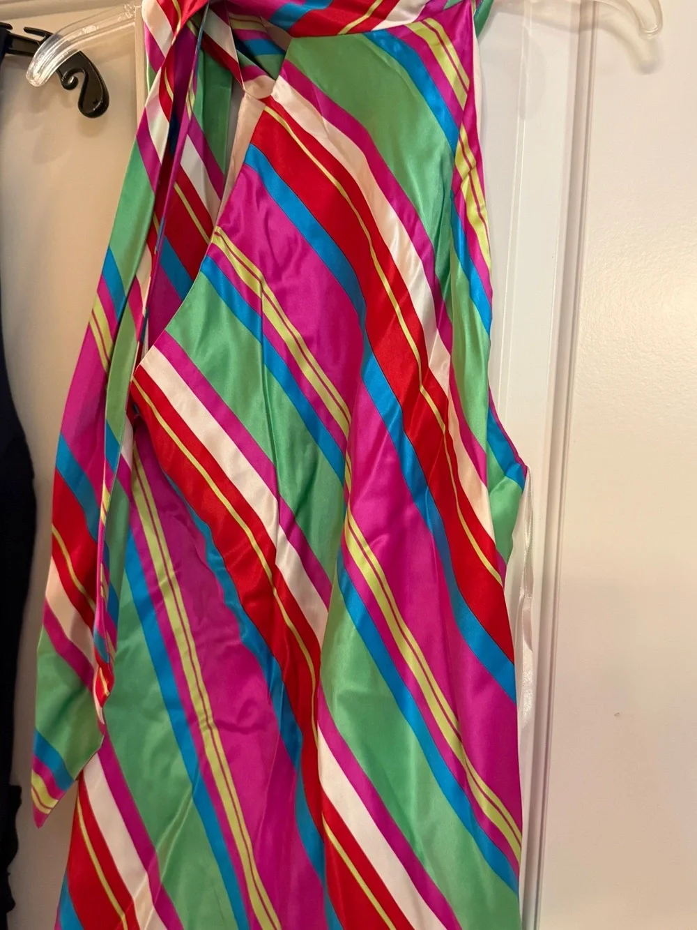 Lauren Ralph Lauren Multicolor Striped Silk Halter Top - Pink, Green, Red, Blue - Picture 3 of 5